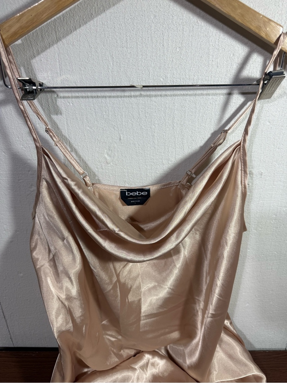 Bebe Satin Cowl Neck Slip Dress 90’s Y2K - Picture 4 of 8